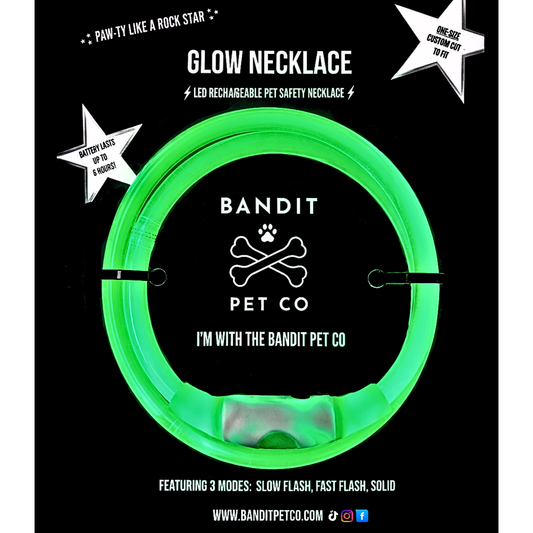 GREEN PET LED GLOW SAFETY NECKLACE