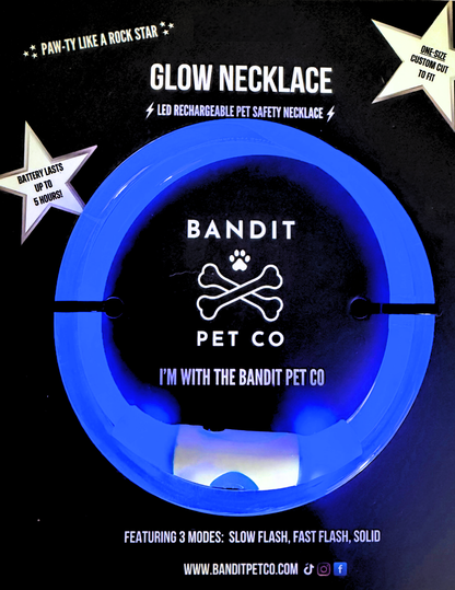 BLUE PET LED GLOW SAFETY NECKLACE