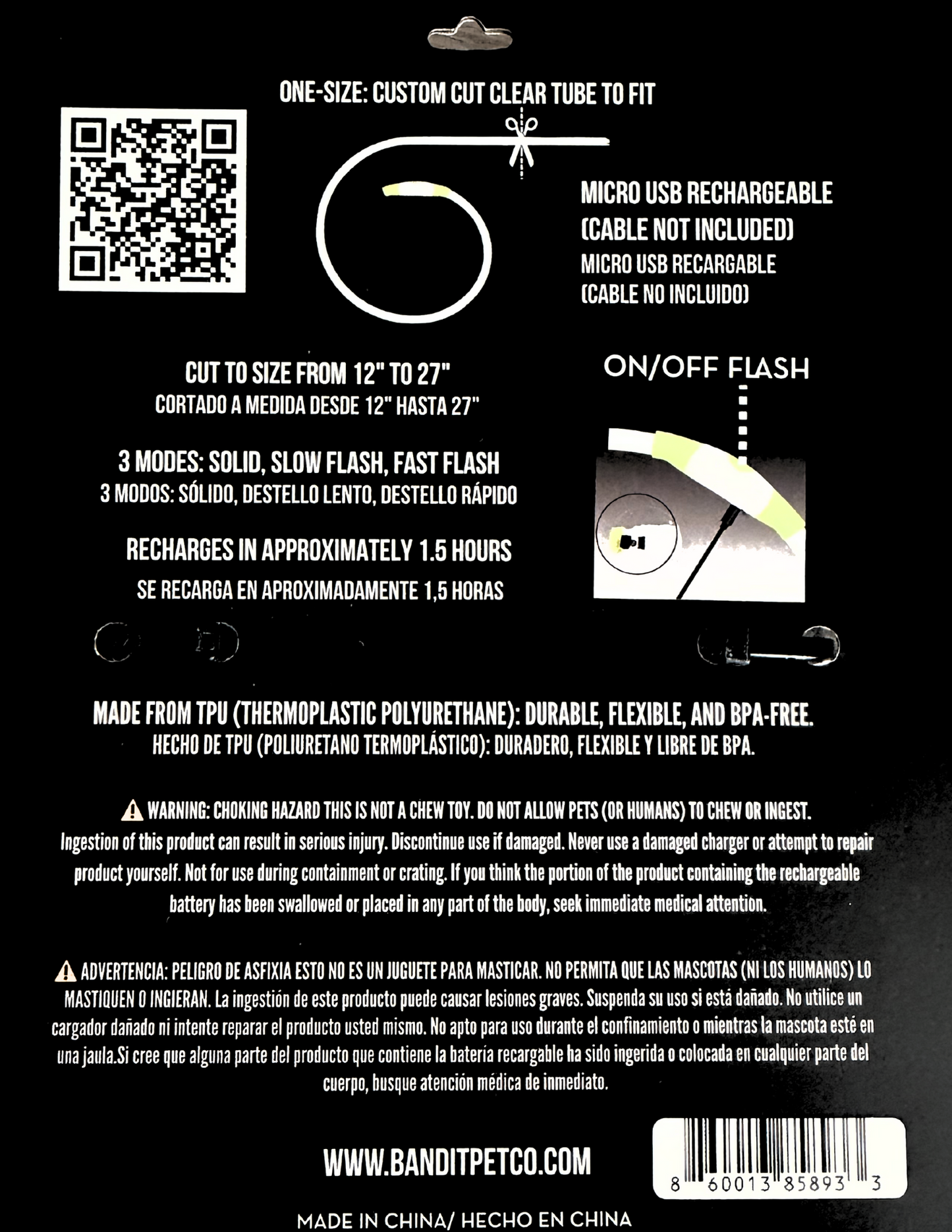 PINK PET LED GLOW SAFETY NECKLACE