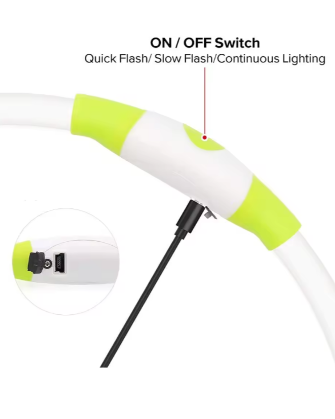 GREEN PET LED GLOW SAFETY NECKLACE